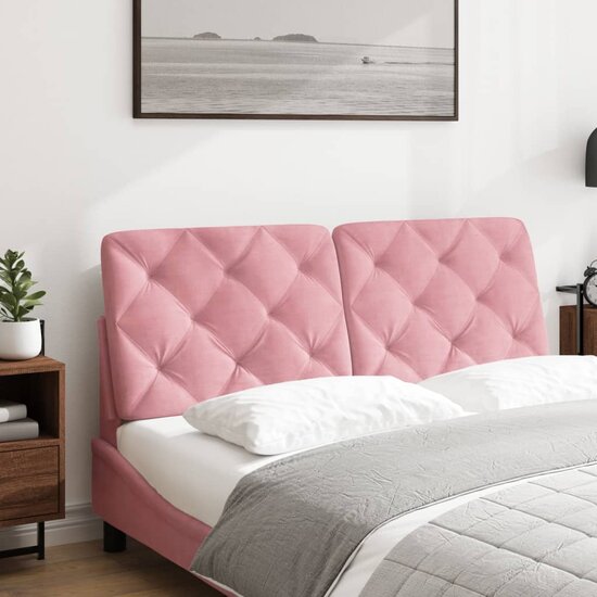 Hoofdbordkussen Fluweel 140 cm Roze