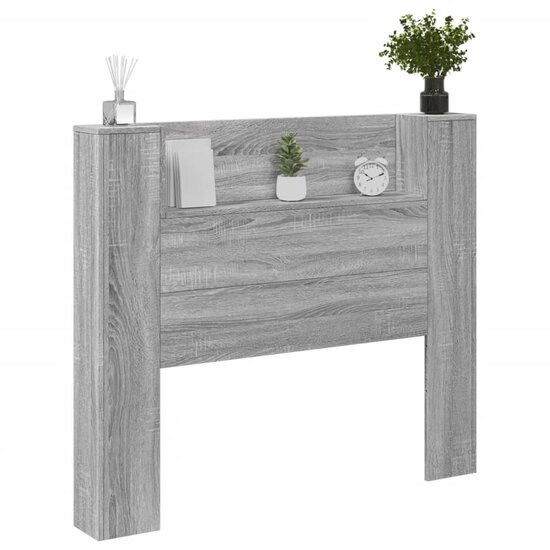 Hoofdbordkast Met Led 120X16,5X103,5 Cm 120 x 16.5 x 103.5 cm Grijs sonoma