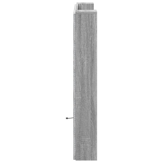 Hoofdbordkast Met Led 120X16,5X103,5 Cm 120 x 16.5 x 103.5 cm Grijs sonoma