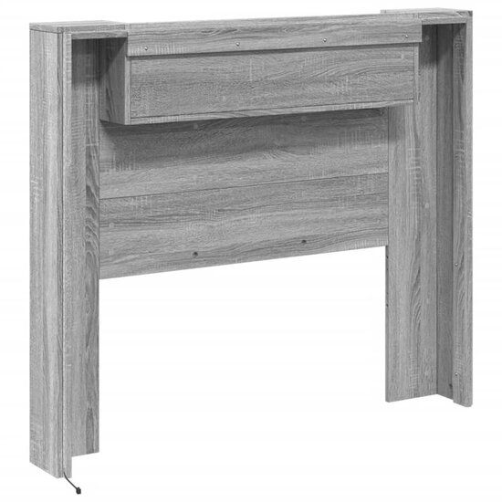 Hoofdbordkast Met Led 120X16,5X103,5 Cm 120 x 16.5 x 103.5 cm Grijs sonoma