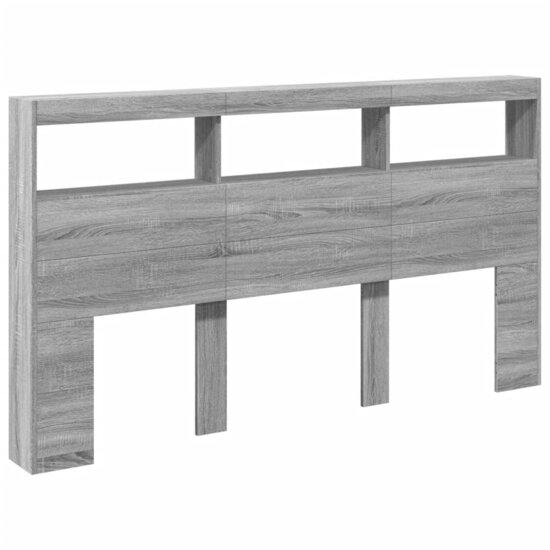 Hoofdbordkast Met Led-Verlichting 180 x 17 x 102 cm Grijs sonoma