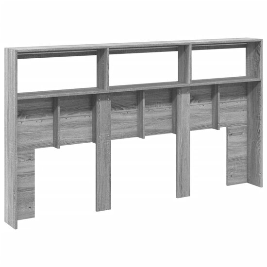 Hoofdbordkast Met Led-Verlichting 180 x 17 x 102 cm Grijs sonoma