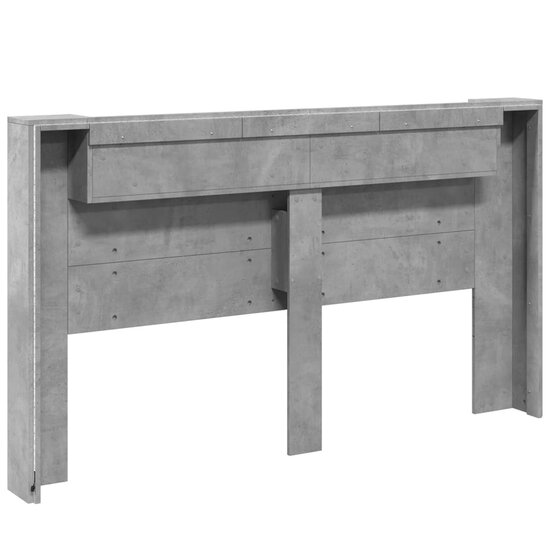 Hoofdbordkast Met Led-Verlichting 180X16,5X103,5 Cm 180 x 16.5 x 103.5 cm Betongrijs