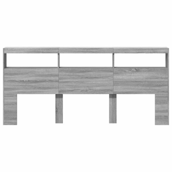 Hoofdbordkast Met Led-Verlichting 220 x 17 x 102 cm Grijs sonoma