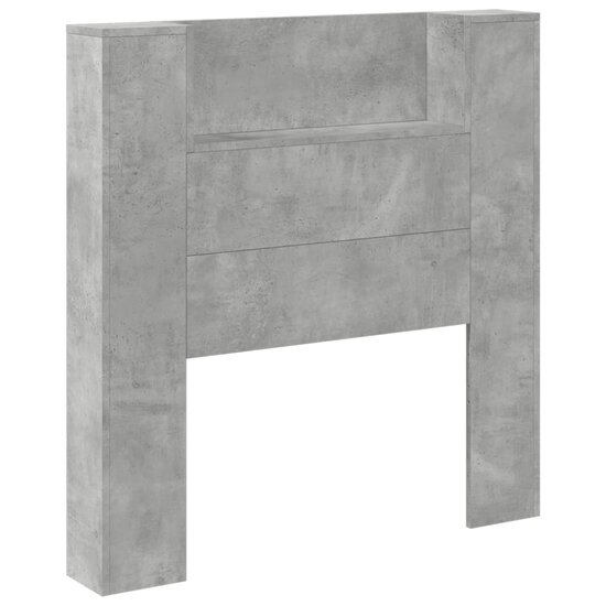 Hoofdbordkast Met Led-Verlichting 100X16,5X103,5 Cm 100 x 16.5 x 103.5 cm Betongrijs