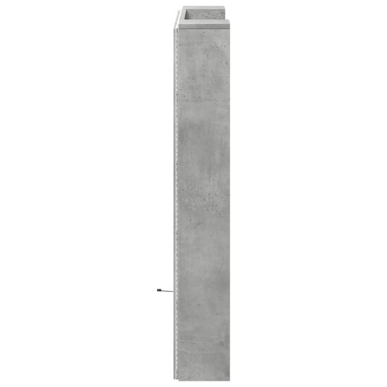 Hoofdbordkast Met Led-Verlichting 100X16,5X103,5 Cm 100 x 16.5 x 103.5 cm Betongrijs