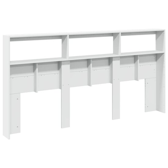 Hoofdbordkast Met Led-Verlichting 200 x 17 x 102 cm Wit
