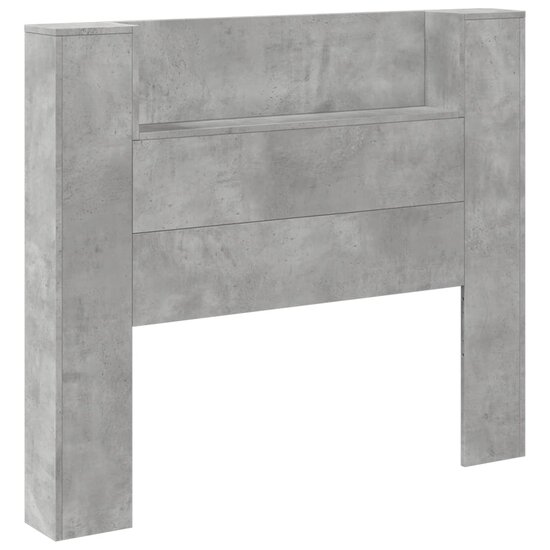 Hoofdbordkast Met Led-Verlichting 120X16,5X103,5 Cm 120 x 16.5 x 103.5 cm Betongrijs