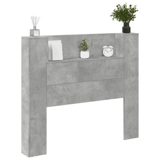 Hoofdbordkast Met Led-Verlichting 120X16,5X103,5 Cm 120 x 16.5 x 103.5 cm Betongrijs