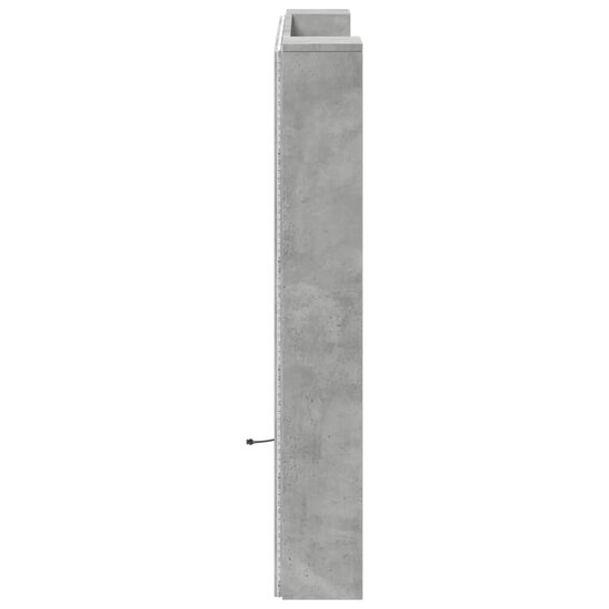 Hoofdbordkast Met Led-Verlichting 120X16,5X103,5 Cm 120 x 16.5 x 103.5 cm Betongrijs