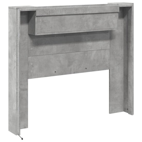 Hoofdbordkast Met Led-Verlichting 120X16,5X103,5 Cm 120 x 16.5 x 103.5 cm Betongrijs
