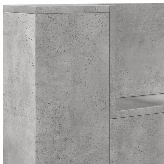Hoofdbordkast Met Led-Verlichting 120X16,5X103,5 Cm 120 x 16.5 x 103.5 cm Betongrijs