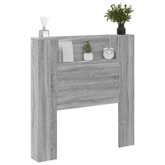 Hoofdbordkast Met Led 100X16,5X103,5 Cm 100 x 16.5 x 103.5 cm Grijs sonoma