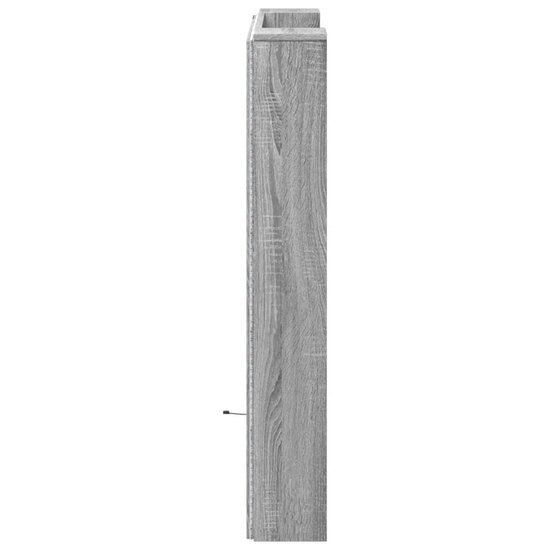 Hoofdbordkast Met Led 100X16,5X103,5 Cm 100 x 16.5 x 103.5 cm Grijs sonoma