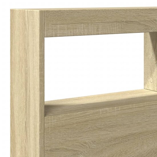 Hoofdbordkast Met Led-Verlichting 140 x 17 x 102 cm Sonoma eiken