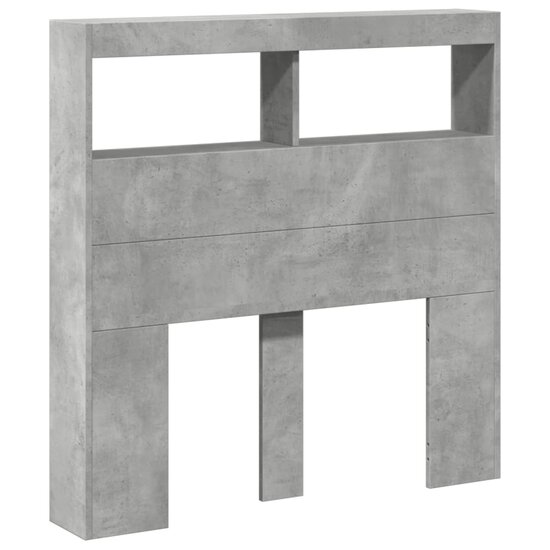 Hoofdbordkast Met Led-Verlichting 100 x 17 x 102 cm Betongrijs