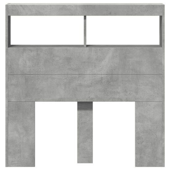 Hoofdbordkast Met Led-Verlichting 100 x 17 x 102 cm Betongrijs