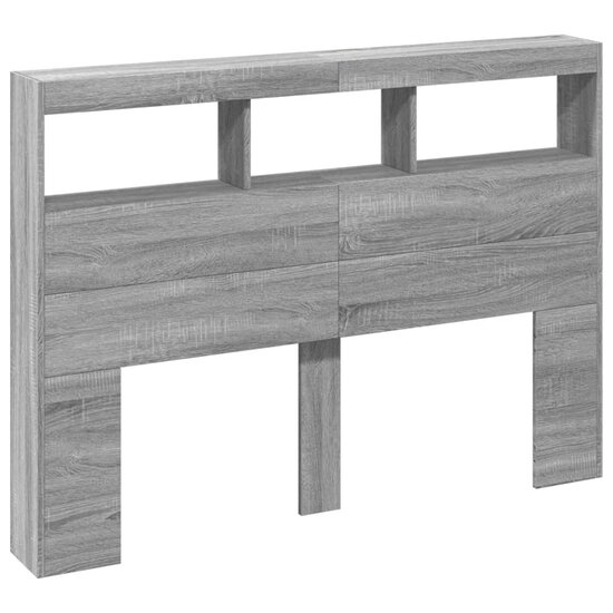 Hoofdbordkast Met Led-Verlichting 140 x 17 x 102 cm Grijs sonoma
