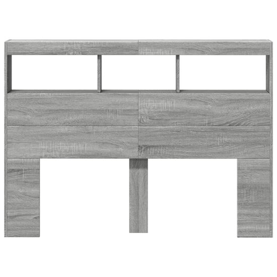Hoofdbordkast Met Led-Verlichting 140 x 17 x 102 cm Grijs sonoma