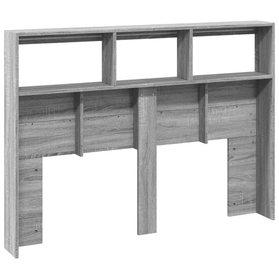 Hoofdbordkast Met Led-Verlichting 140 x 17 x 102 cm Grijs sonoma