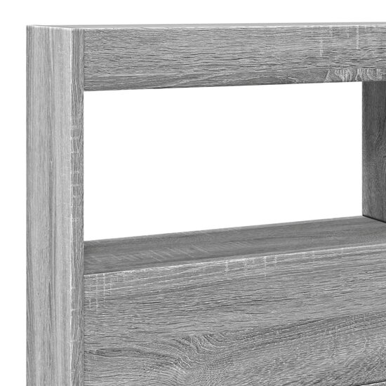 Hoofdbordkast Met Led-Verlichting 140 x 17 x 102 cm Grijs sonoma