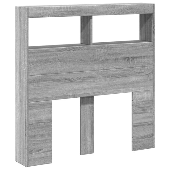 Hoofdbordkast Met Led-Verlichting 100 x 17 x 102 cm Grijs sonoma