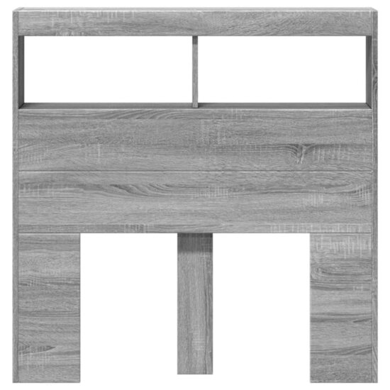 Hoofdbordkast Met Led-Verlichting 100 x 17 x 102 cm Grijs sonoma