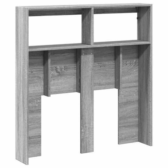 Hoofdbordkast Met Led-Verlichting 100 x 17 x 102 cm Grijs sonoma