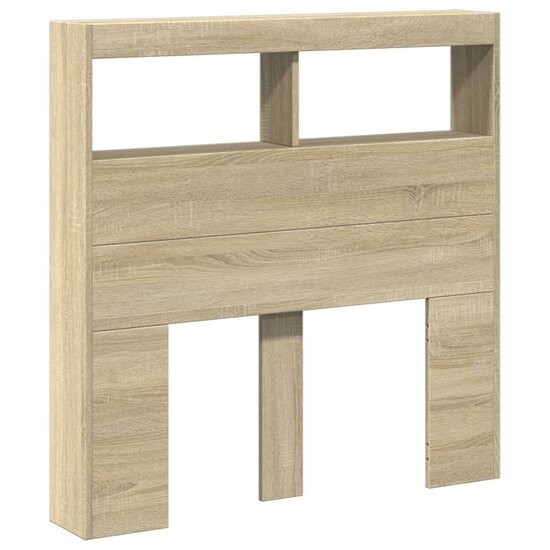 Hoofdbordkast met LED-verlichting 100x17x102 cm sonoma eiken