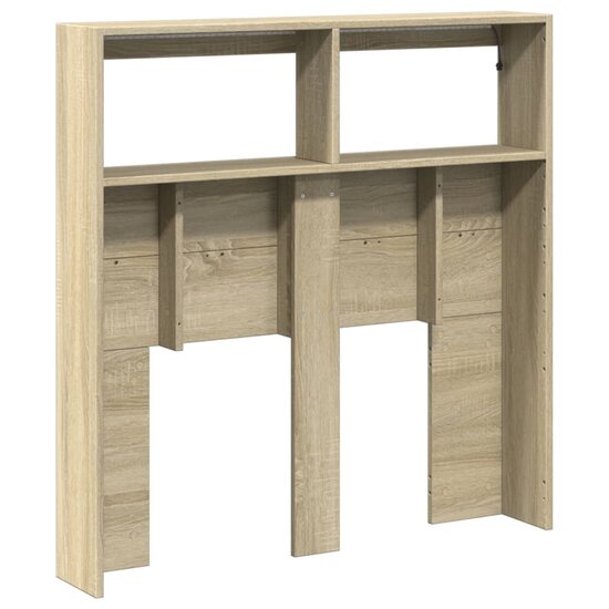 Hoofdbordkast met LED-verlichting 100x17x102 cm sonoma eiken