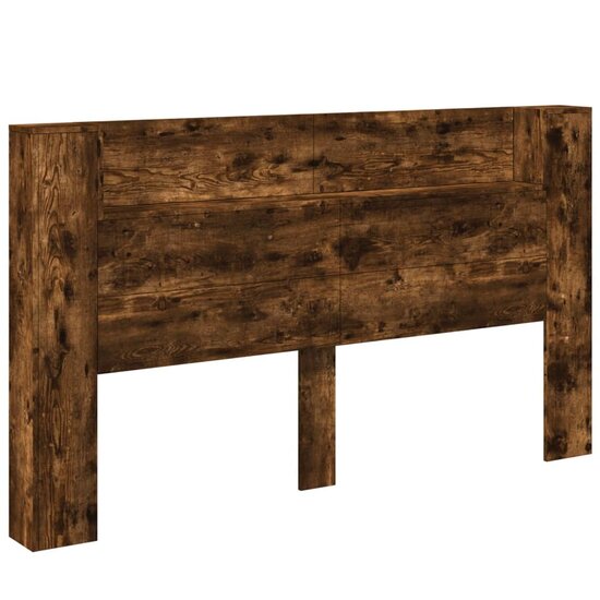 Hoofdbordkast met LED 180x16,5x103,5 cm gerookt eikenkleurig