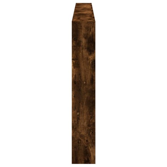 Hoofdbordkast met LED-verlichting 220x17x102 cm gerookt eiken