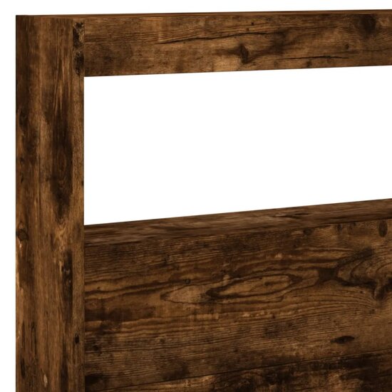 Hoofdbordkast met LED-verlichting 220x17x102 cm gerookt eiken