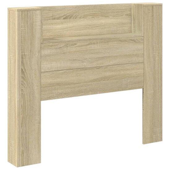 Hoofdbordkast met LED 120x16,5x103,5 cm sonoma eikenkleurig