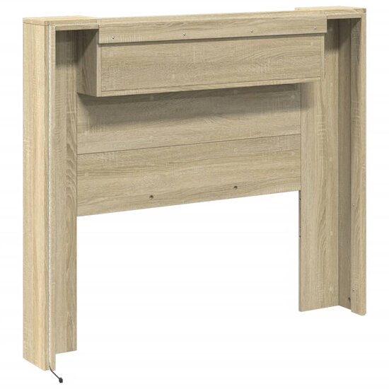 Hoofdbordkast met LED 120x16,5x103,5 cm sonoma eikenkleurig