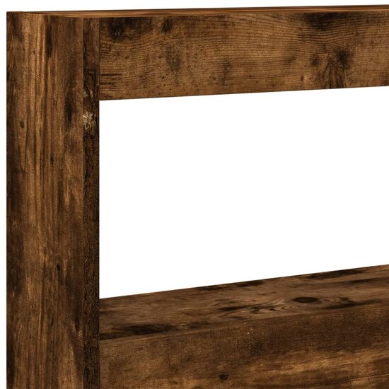 Hoofdbordkast met LED-verlichting 200x17x102 cm gerookt eiken