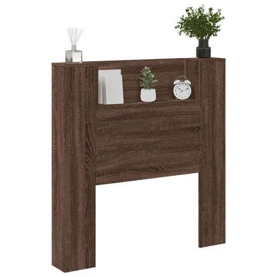Hoofdbordkast Met Led-Verlichting 100X16,5X103,5 Cm Bruin Eiken 100 x 16.5 x 103.5 cm bruin eikenkleur