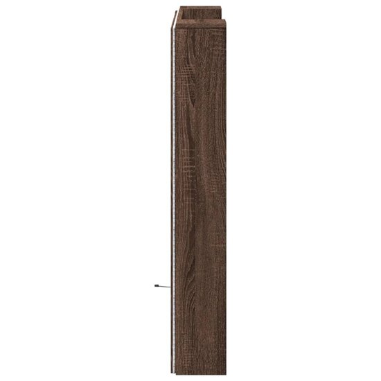 Hoofdbordkast Met Led-Verlichting 100X16,5X103,5 Cm Bruin Eiken 100 x 16.5 x 103.5 cm bruin eikenkleur