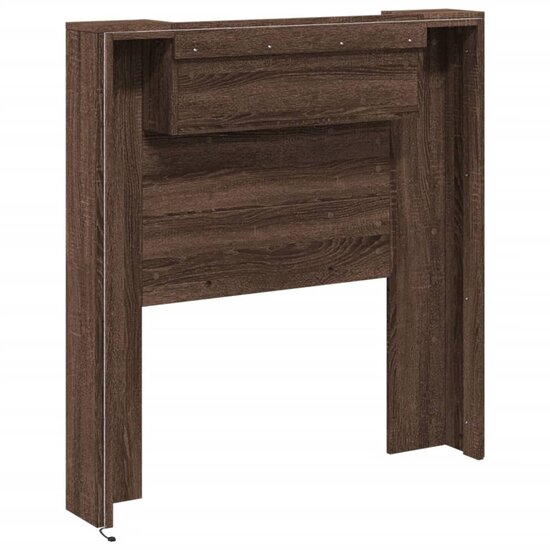 Hoofdbordkast Met Led-Verlichting 100X16,5X103,5 Cm Bruin Eiken 100 x 16.5 x 103.5 cm bruin eikenkleur