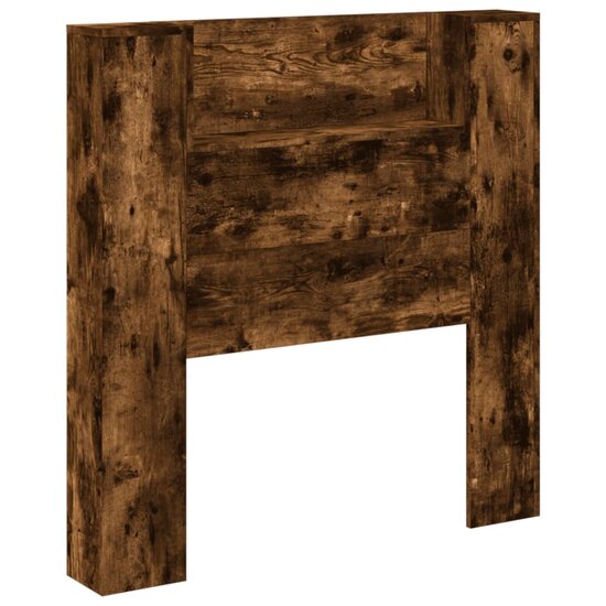 Hoofdbordkast met LED 100x16,5x103,5 cm gerookt eikenkleurig
