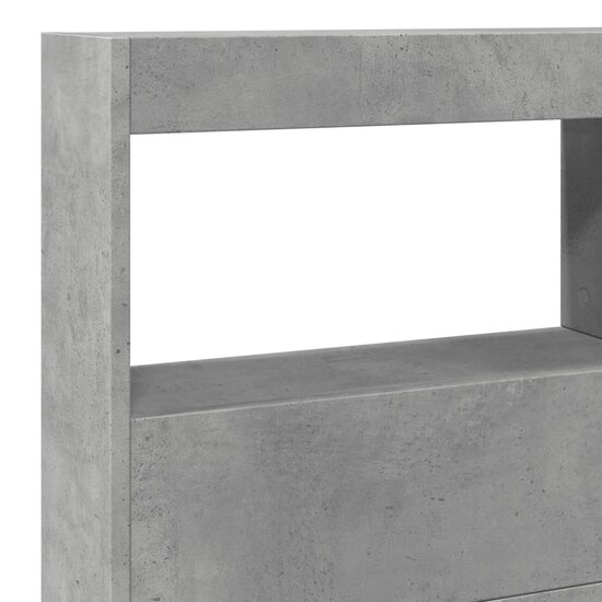Hoofdbordkast met LED-verlichting 140x17x102 cm betongrijs