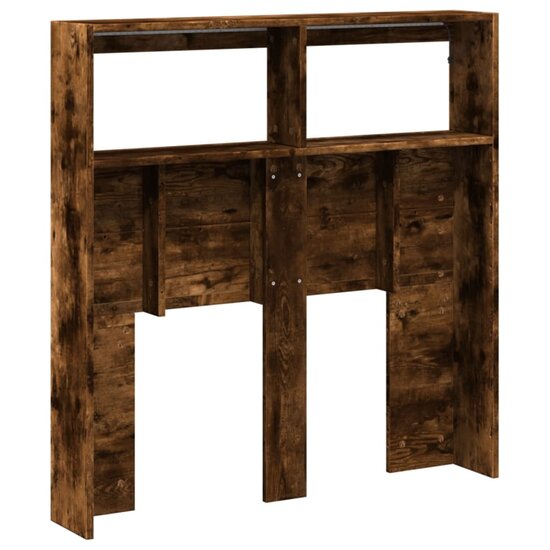 Hoofdbordkast met LED-verlichting 100x17x102 cm gerookt eiken