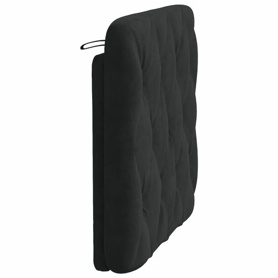 Hoofdbordkussen 90 cm fluweel zwart