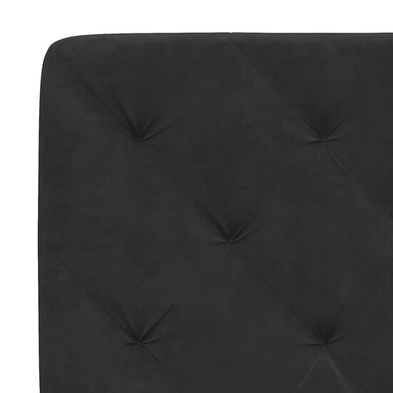 Hoofdbordkussen 90 cm fluweel zwart