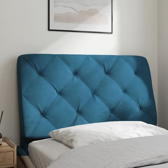 Hoofdbordkussen 80 cm fluweel blauw