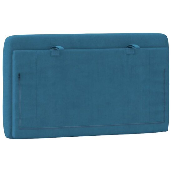 Hoofdbordkussen 80 cm fluweel blauw