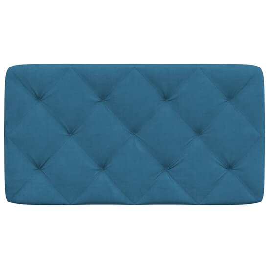 Hoofdbordkussen 90 cm fluweel blauw