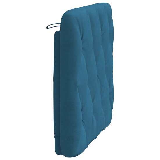 Hoofdbordkussen 90 cm fluweel blauw