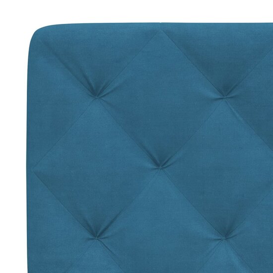Hoofdbordkussen 90 cm fluweel blauw