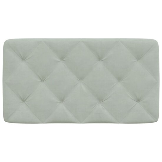 Hoofdbordkussen Velvet 90 cm Lichtgrijs